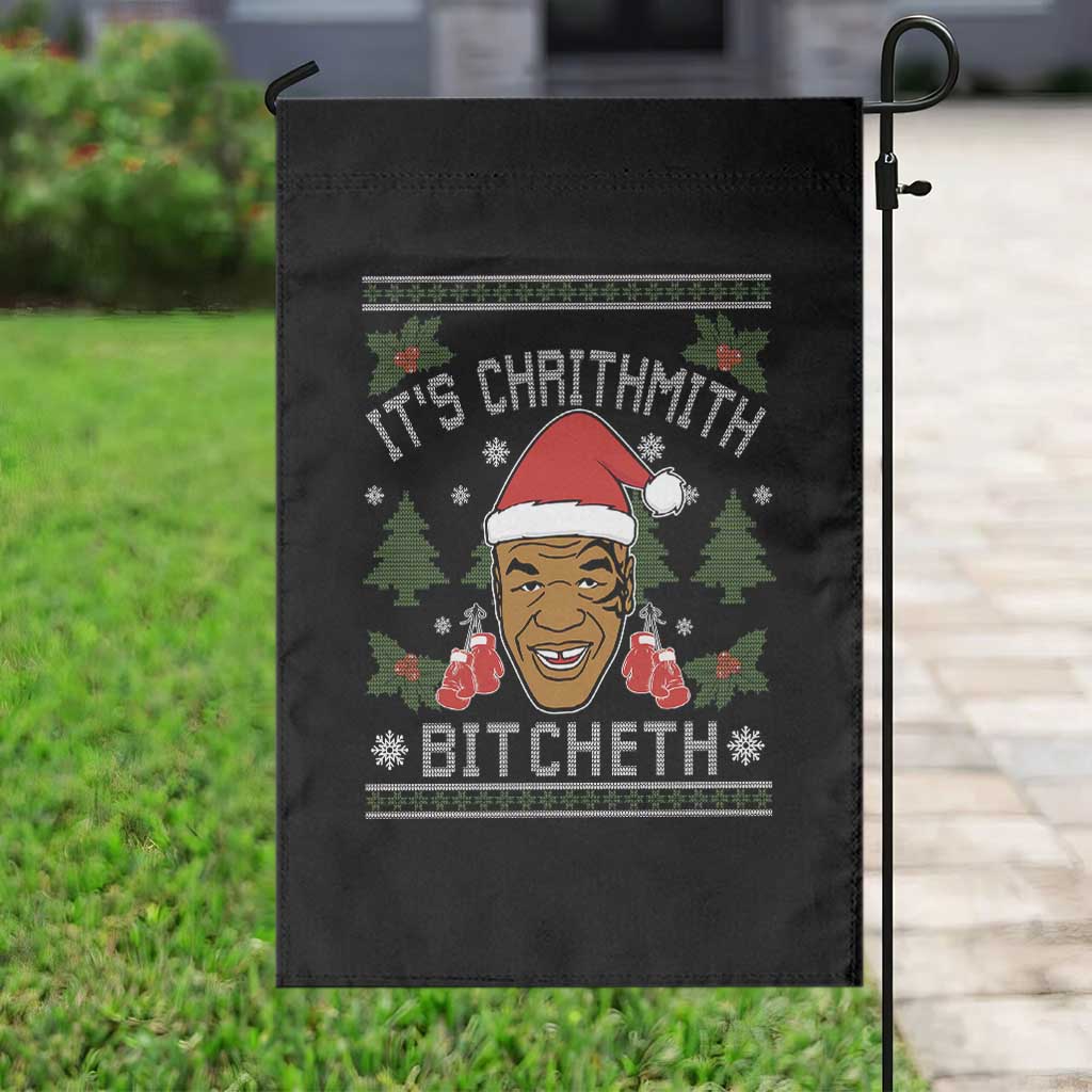 Funny Christmas Garden Flag Merry Chrithmith Ath Thweater Tyson Professional Boxer Ugly Xmas - Wonder Print Shop