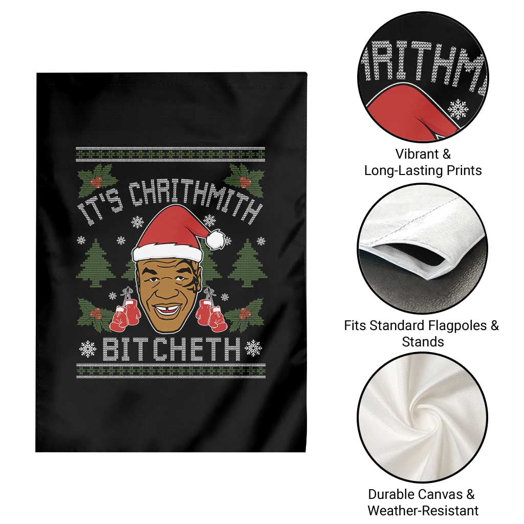Funny Christmas Garden Flag Merry Chrithmith Ath Thweater Tyson Professional Boxer Ugly Xmas - Wonder Print Shop