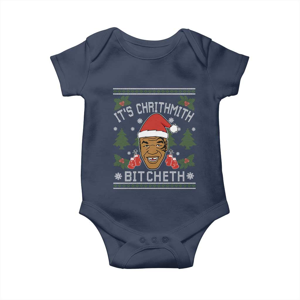 Funny Christmas Baby Onesie Merry Chrithmith Ath Thweater Tyson Professional Boxer Ugly Xmas - Wonder Print Shop