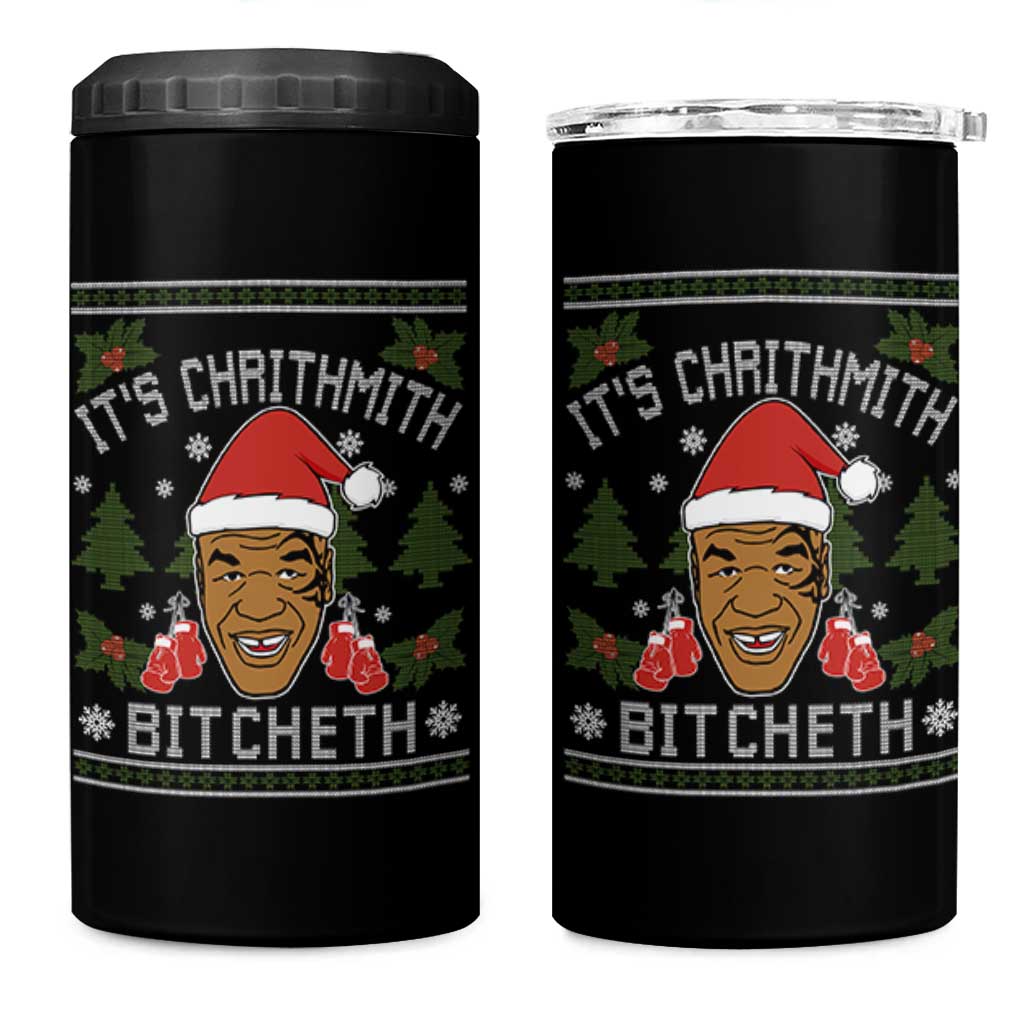 Funny Christmas 4 in 1 Can Cooler Tumbler Merry Chrithmith Ath Thweater Tyson Professional Boxer Ugly Xmas - Wonder Print Shop