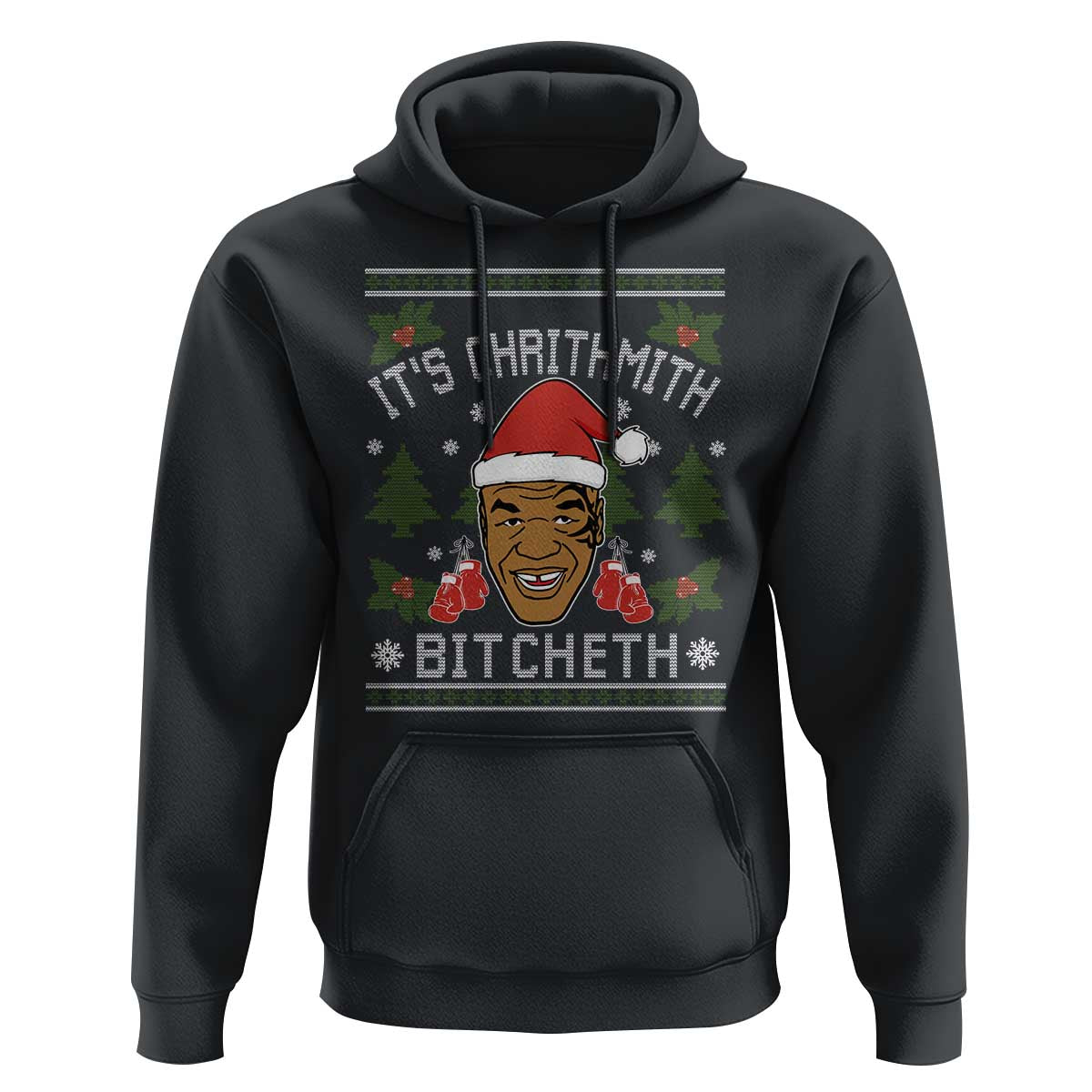 Funny Christmas Hoodie Merry Chrithmith Ath Thweater Tyson Professional Boxer Ugly Xmas - Wonder Print Shop