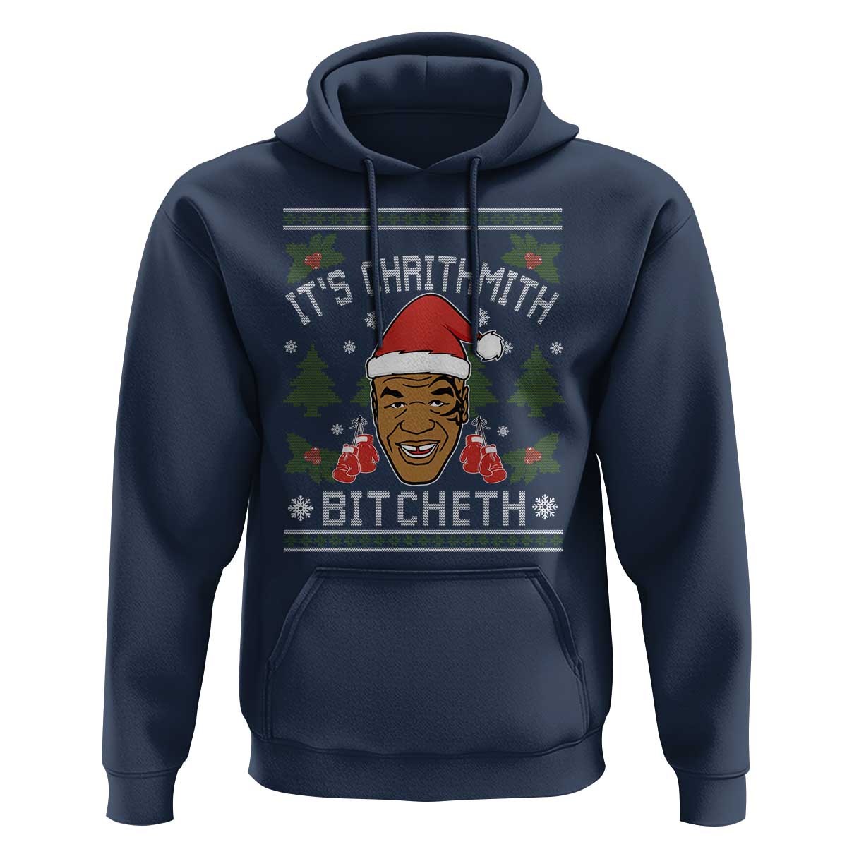 Funny Christmas Hoodie Merry Chrithmith Ath Thweater Tyson Professional Boxer Ugly Xmas - Wonder Print Shop