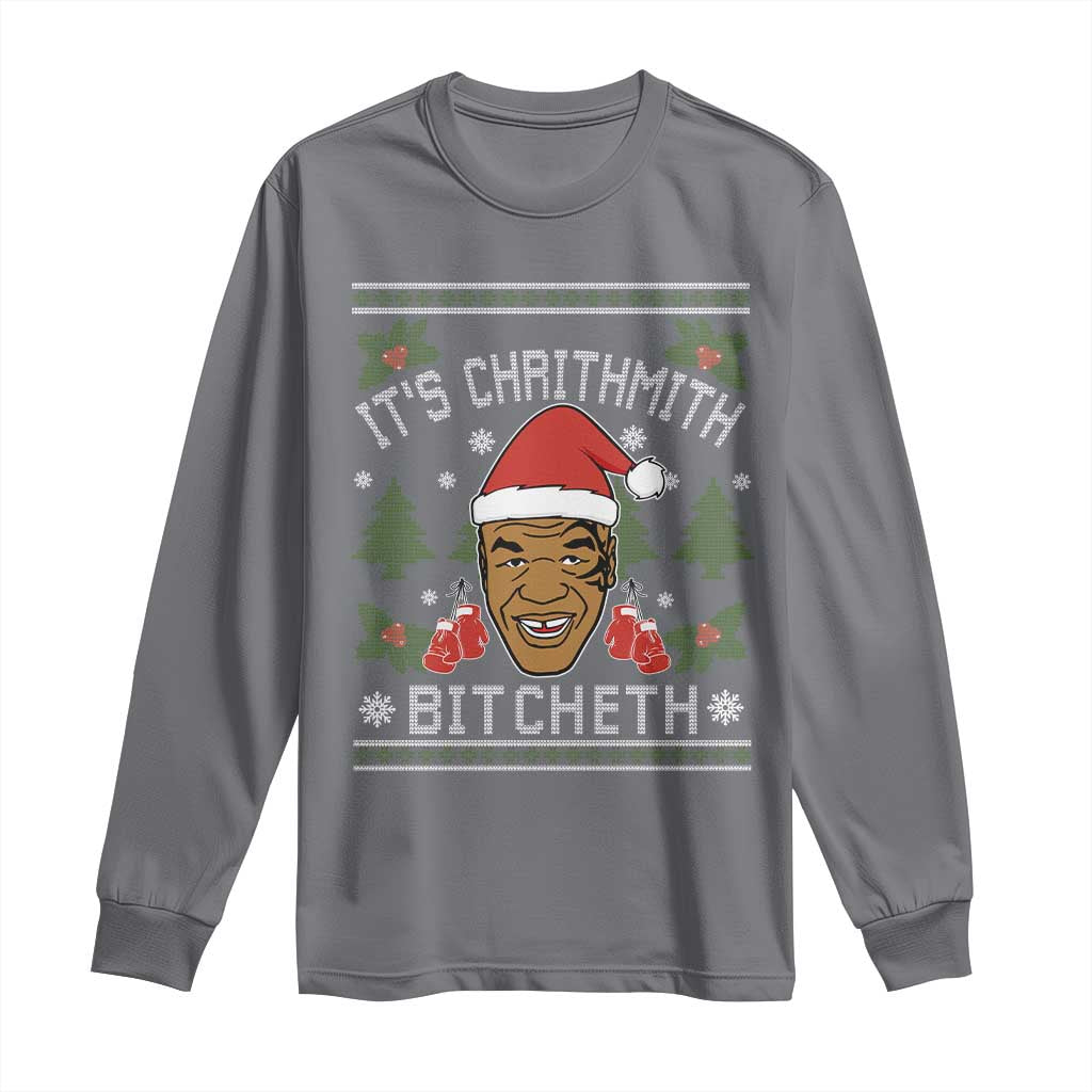 Funny Christmas Long Sleeve Shirt Merry Chrithmith Ath Thweater Tyson Professional Boxer Ugly Xmas - Wonder Print Shop