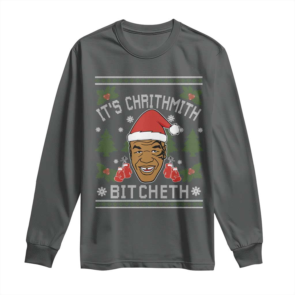 Funny Christmas Long Sleeve Shirt Merry Chrithmith Ath Thweater Tyson Professional Boxer Ugly Xmas - Wonder Print Shop