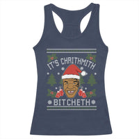 Funny Christmas Racerback Tank Top Merry Chrithmith Ath Thweater Tyson Professional Boxer Ugly Xmas - Wonder Print Shop