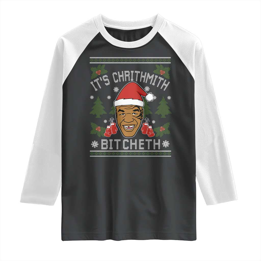 Funny Christmas Raglan Shirt Merry Chrithmith Ath Thweater Tyson Professional Boxer Ugly Xmas - Wonder Print Shop