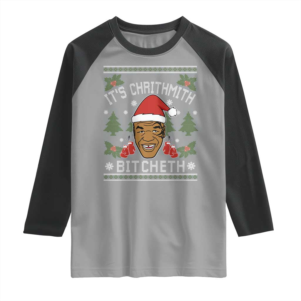 Funny Christmas Raglan Shirt Merry Chrithmith Ath Thweater Tyson Professional Boxer Ugly Xmas - Wonder Print Shop