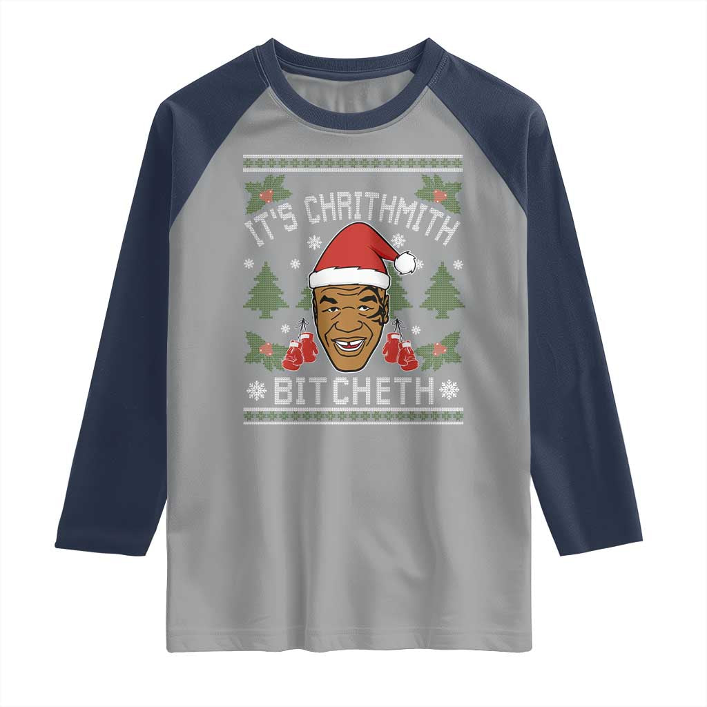 Funny Christmas Raglan Shirt Merry Chrithmith Ath Thweater Tyson Professional Boxer Ugly Xmas - Wonder Print Shop