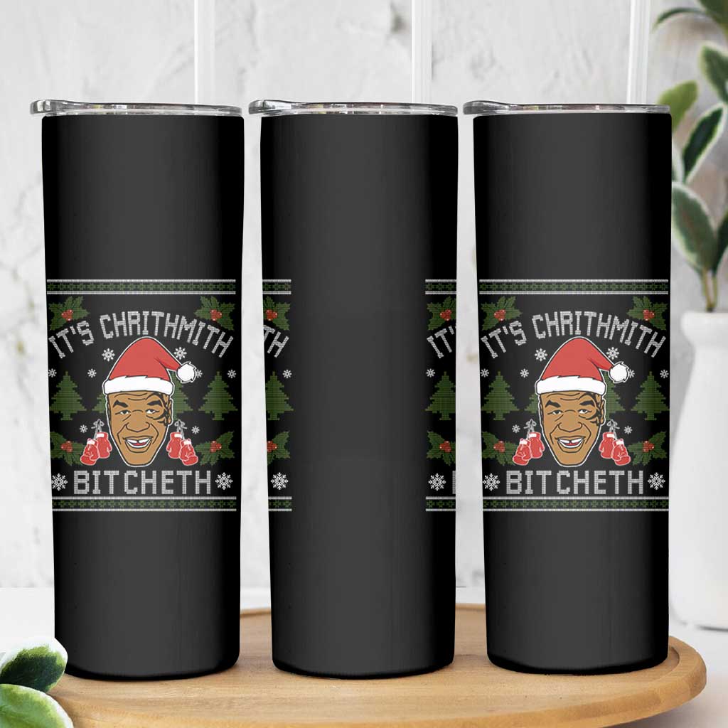 Funny Christmas Skinny Tumbler Merry Chrithmith Ath Thweater Tyson Professional Boxer Ugly Xmas - Wonder Print Shop