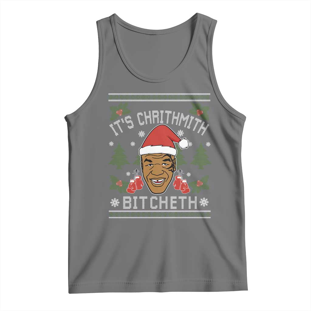 Funny Christmas Tank Top Merry Chrithmith Ath Thweater Tyson Professional Boxer Ugly Xmas - Wonder Print Shop