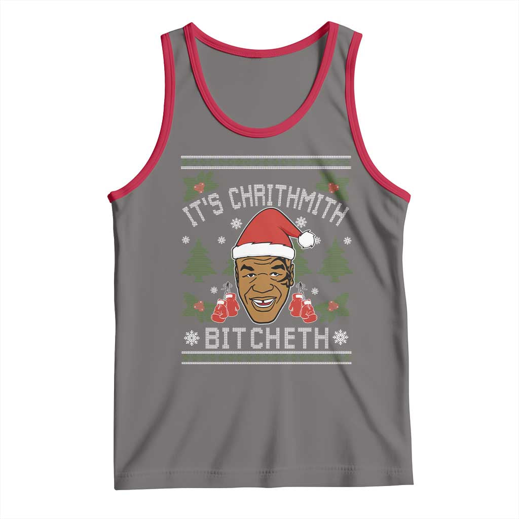 Funny Christmas Tank Top Merry Chrithmith Ath Thweater Tyson Professional Boxer Ugly Xmas - Wonder Print Shop