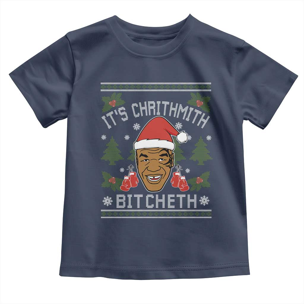 Funny Christmas Toddler T Shirt Merry Chrithmith Ath Thweater Tyson Professional Boxer Ugly Xmas - Wonder Print Shop