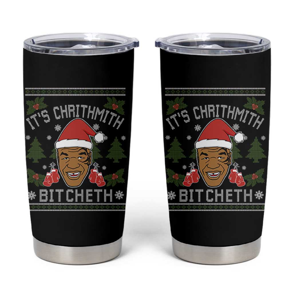 Funny Christmas Tumbler Cup Merry Chrithmith Ath Thweater Tyson Professional Boxer Ugly Xmas - Wonder Print Shop