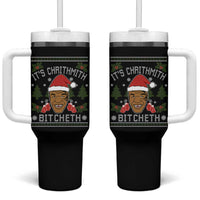 Funny Christmas Tumbler With Handle Merry Chrithmith Ath Thweater Tyson Professional Boxer Ugly Xmas - Wonder Print Shop
