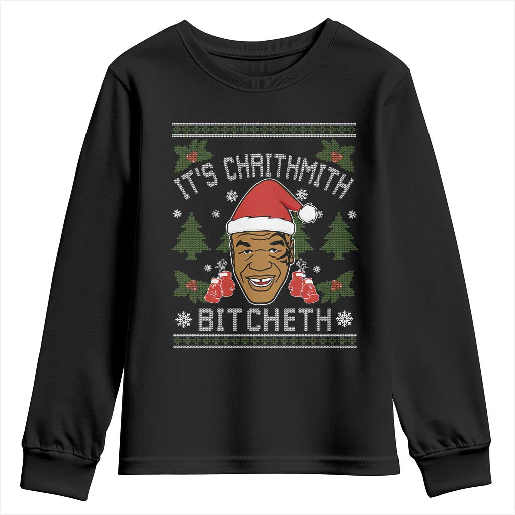 Funny Christmas Youth Sweatshirt Merry Chrithmith Ath Thweater Tyson Professional Boxer Ugly Xmas - Wonder Print Shop