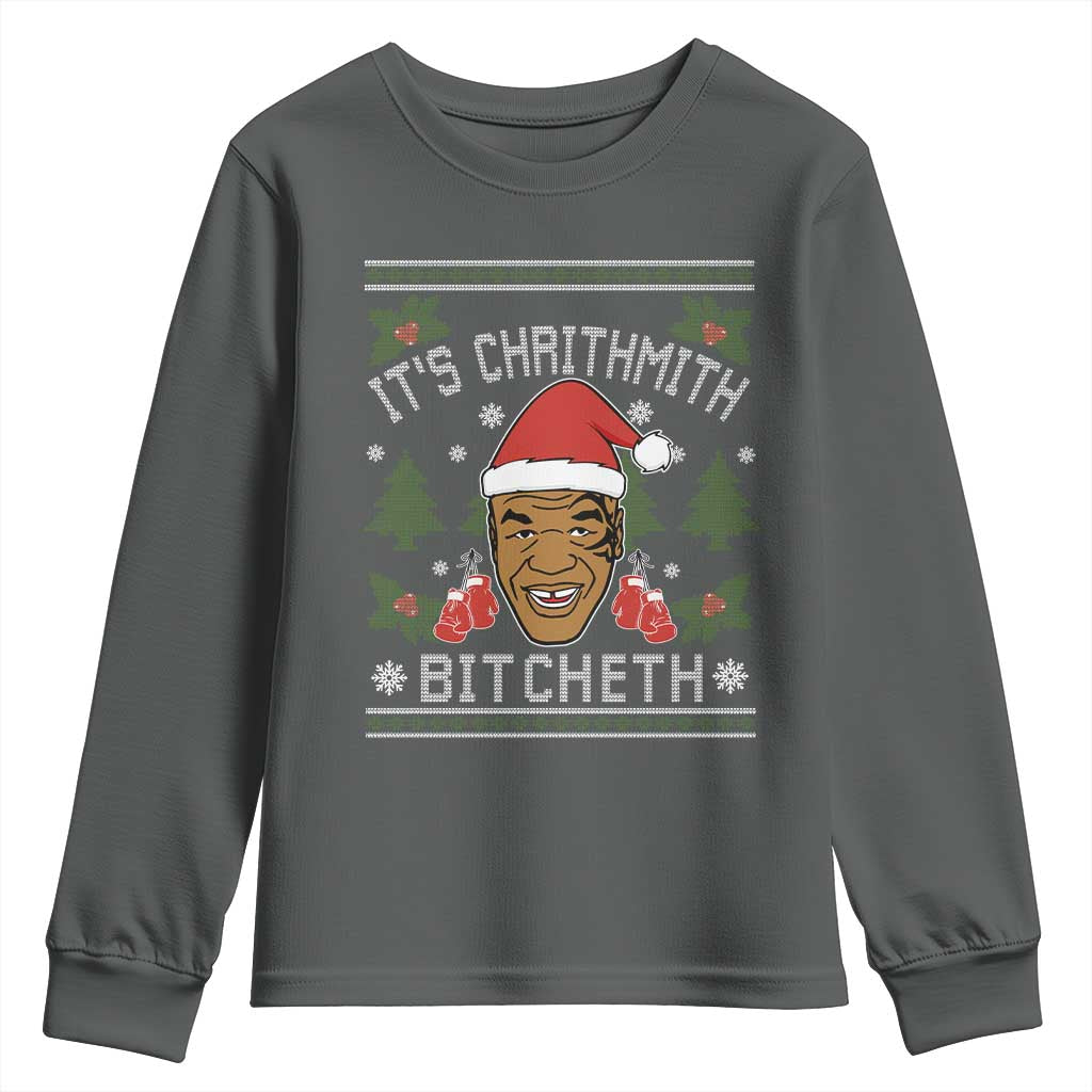 Funny Christmas Youth Sweatshirt Merry Chrithmith Ath Thweater Tyson Professional Boxer Ugly Xmas - Wonder Print Shop