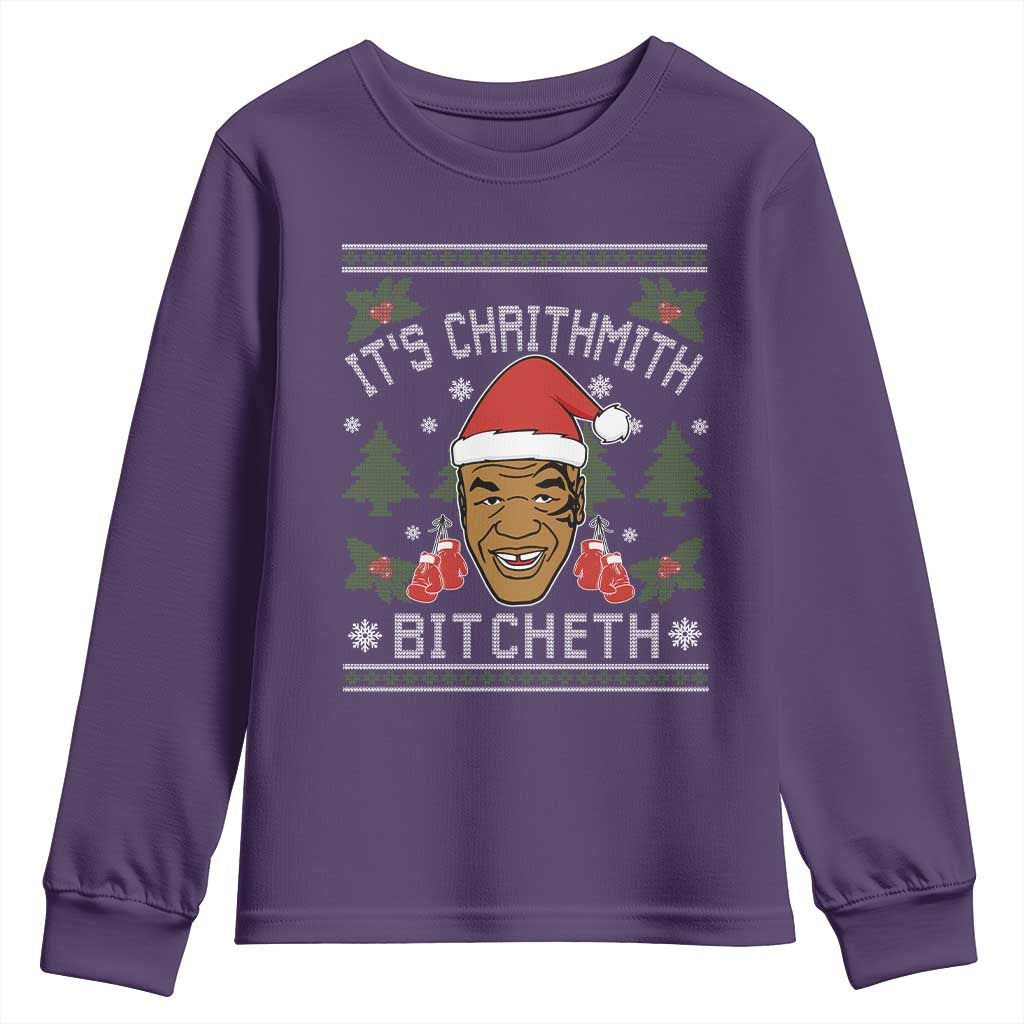 Funny Christmas Youth Sweatshirt Merry Chrithmith Ath Thweater Tyson Professional Boxer Ugly Xmas - Wonder Print Shop