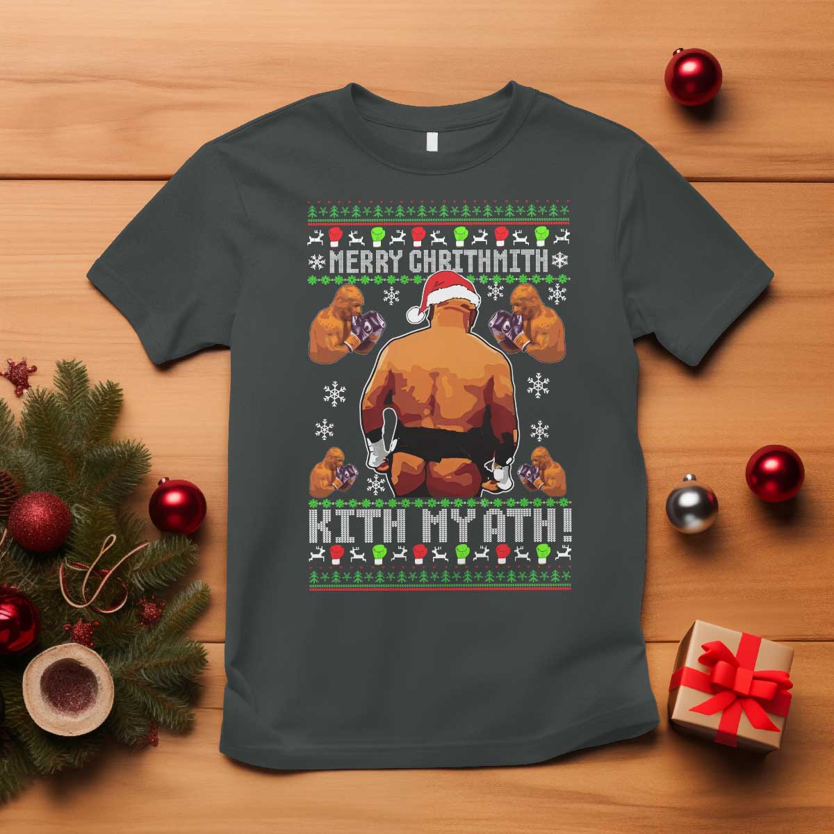 Merry Chrithmith Kith My Ath Funny Ugly Christmas T Shirt - Wonder Print Shop