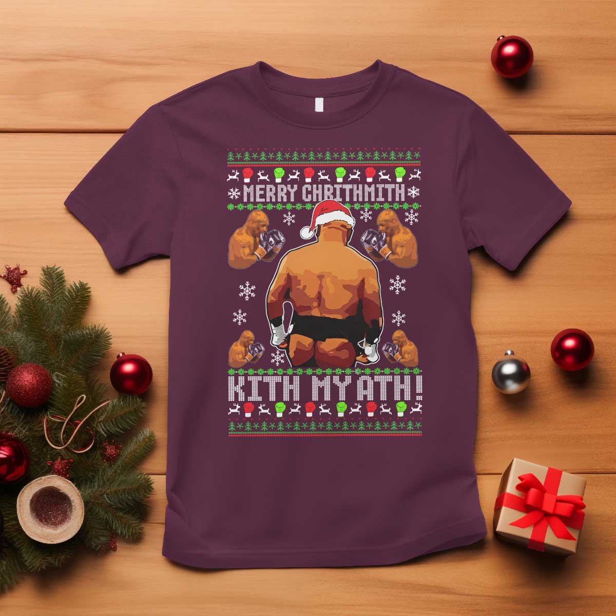 Merry Chrithmith Kith My Ath Funny Ugly Christmas T Shirt - Wonder Print Shop