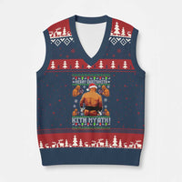Merry Chrithmith Kith My Ath Funny Ugly Xmas V-Neck Knit Sweater Vest - Wonder Print Shop