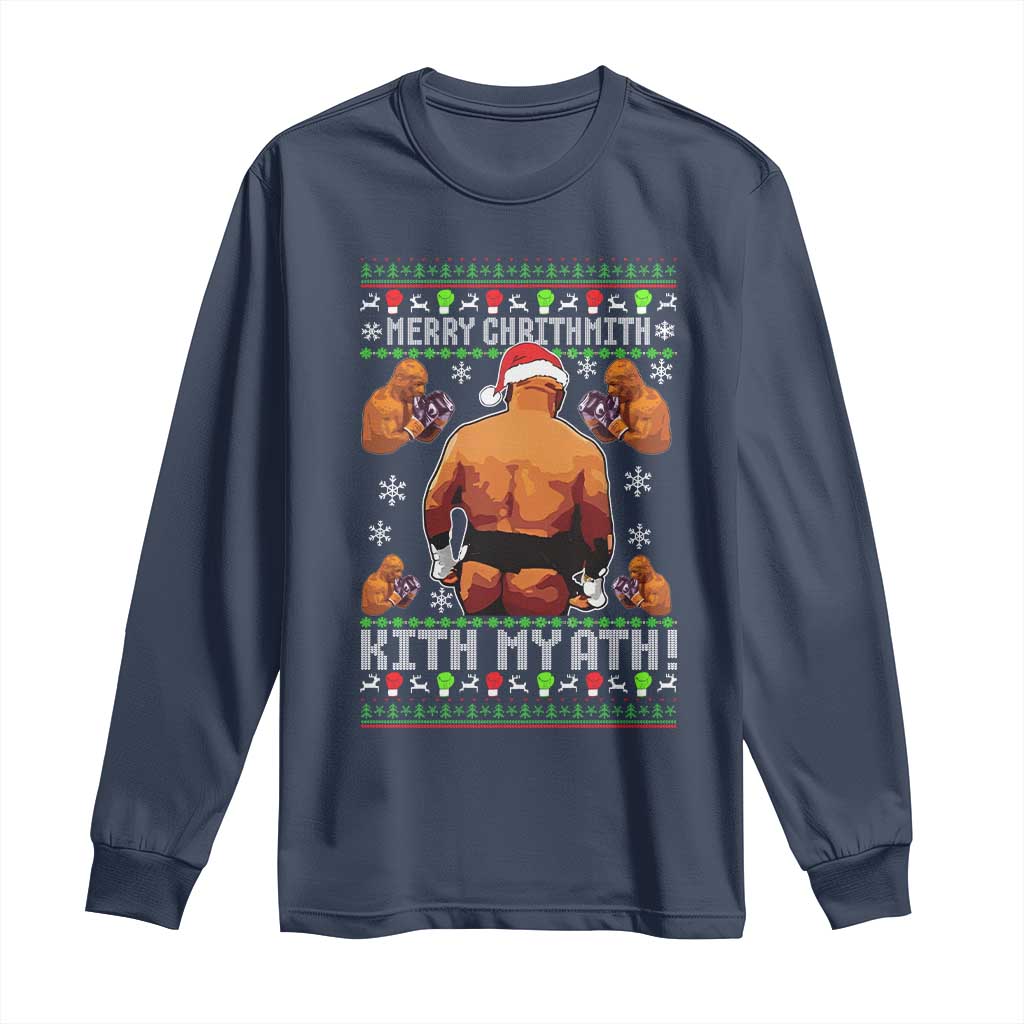 Merry Chrithmith Kith My Ath Funny Ugly Christmas Long Sleeve Shirt - Wonder Print Shop