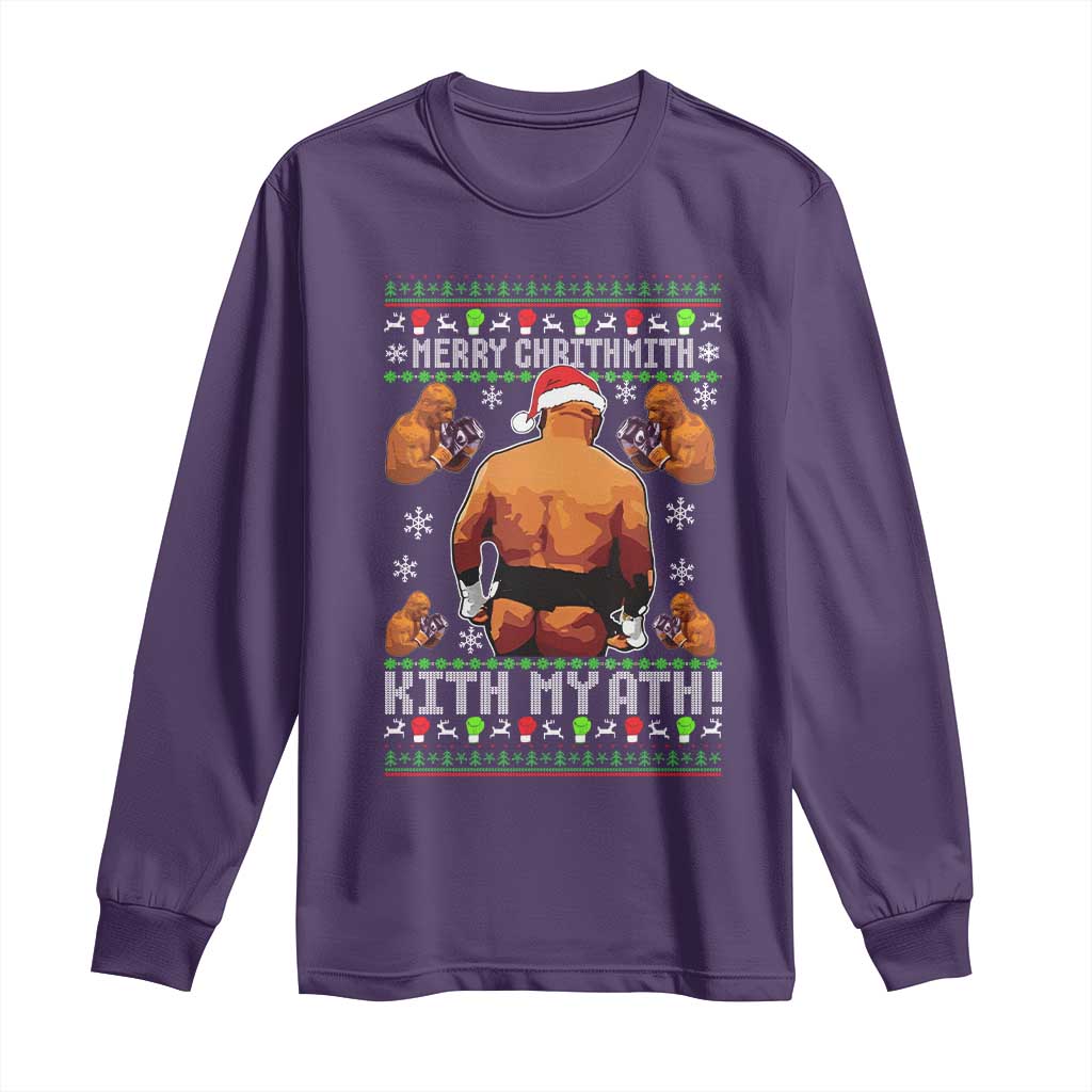 Merry Chrithmith Kith My Ath Funny Ugly Christmas Long Sleeve Shirt - Wonder Print Shop
