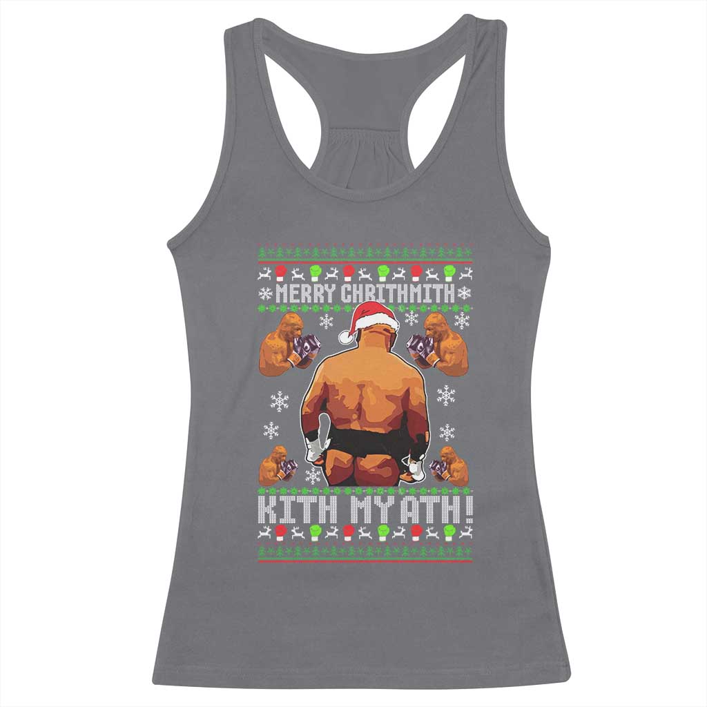 Merry Chrithmith Kith My Ath Funny Ugly Christmas Racerback Tank Top - Wonder Print Shop