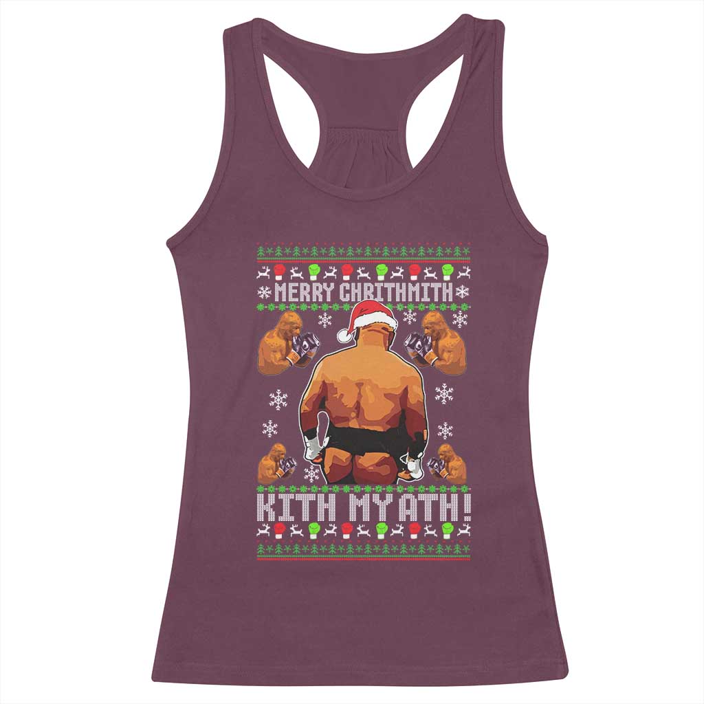 Merry Chrithmith Kith My Ath Funny Ugly Christmas Racerback Tank Top - Wonder Print Shop
