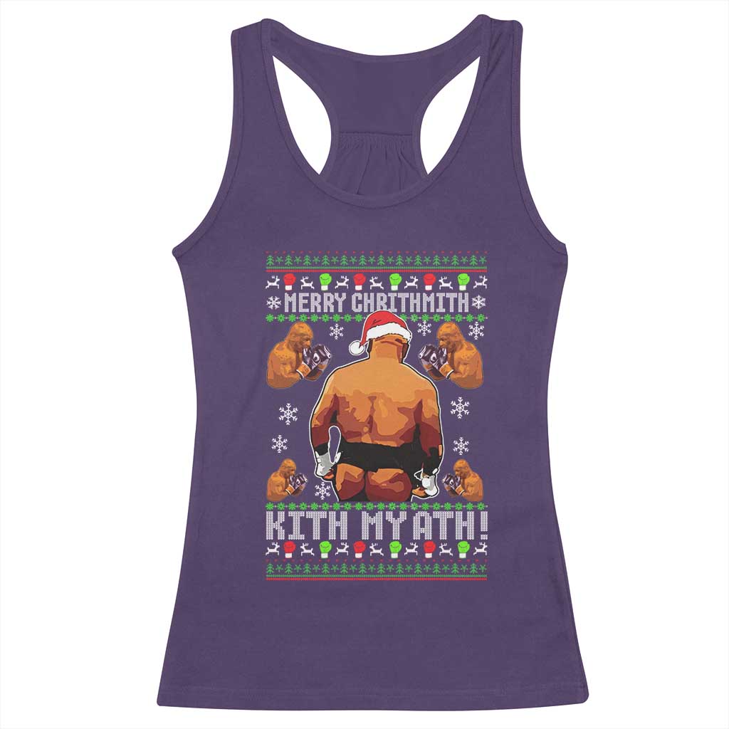 Merry Chrithmith Kith My Ath Funny Ugly Christmas Racerback Tank Top - Wonder Print Shop