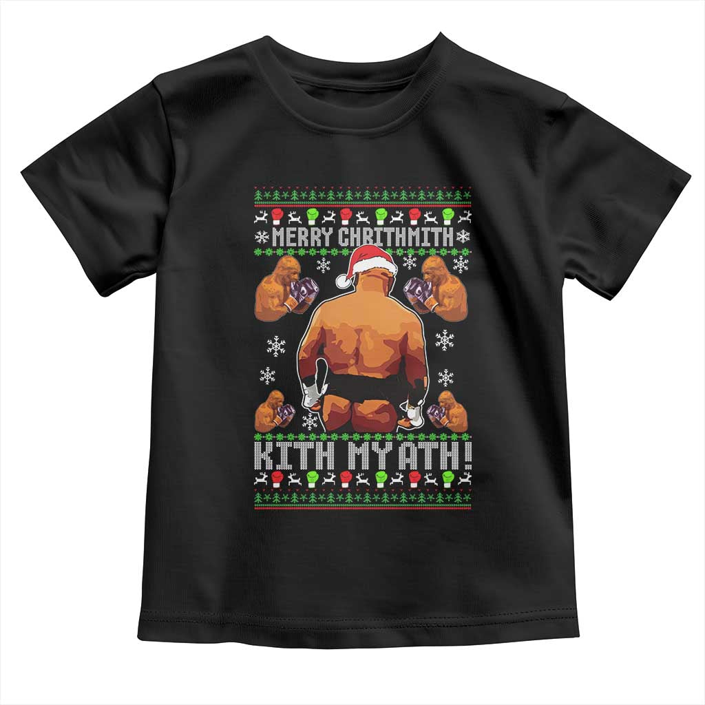 Merry Chrithmith Kith My Ath Funny Ugly Christmas Toddler T Shirt - Wonder Print Shop