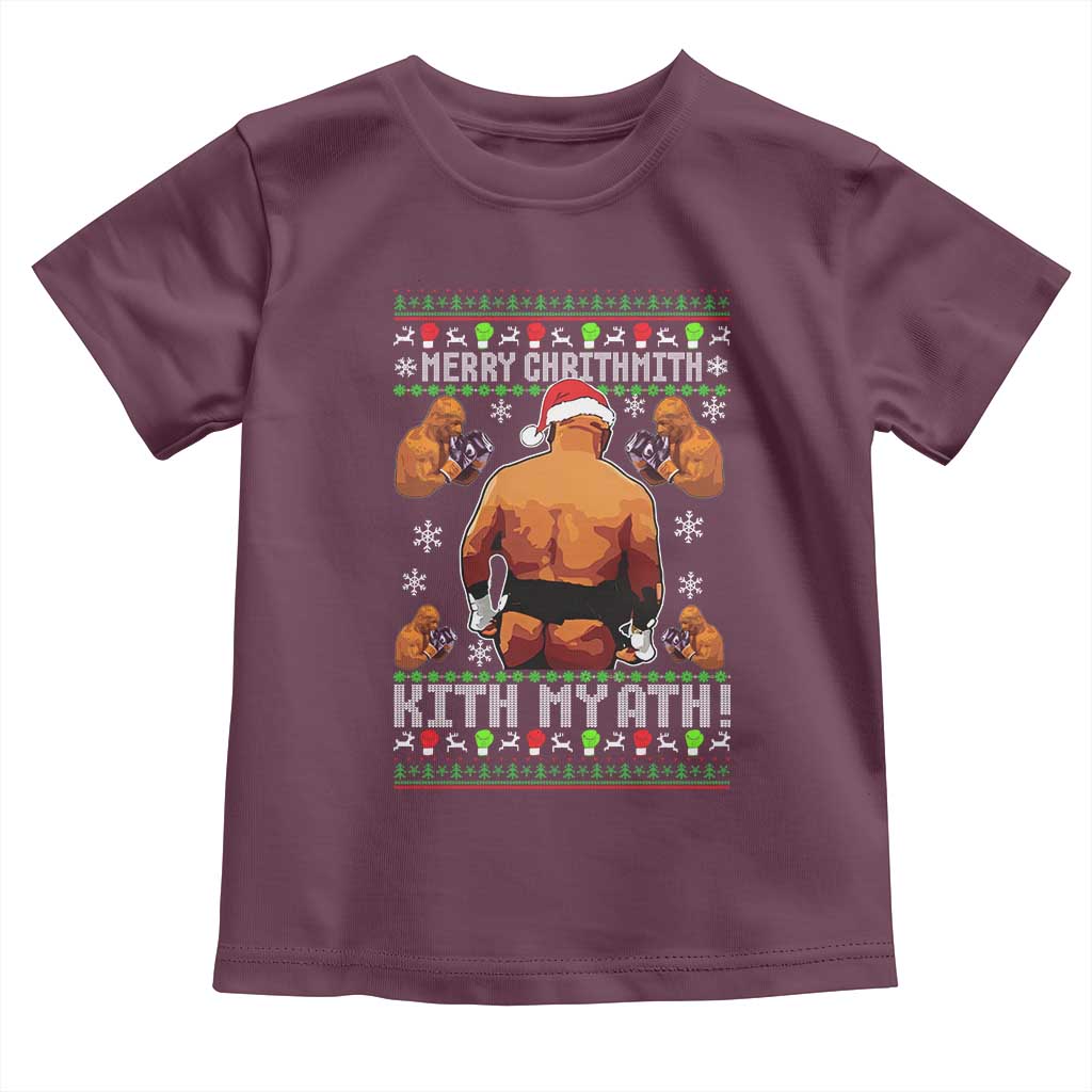 Merry Chrithmith Kith My Ath Funny Ugly Christmas Toddler T Shirt - Wonder Print Shop