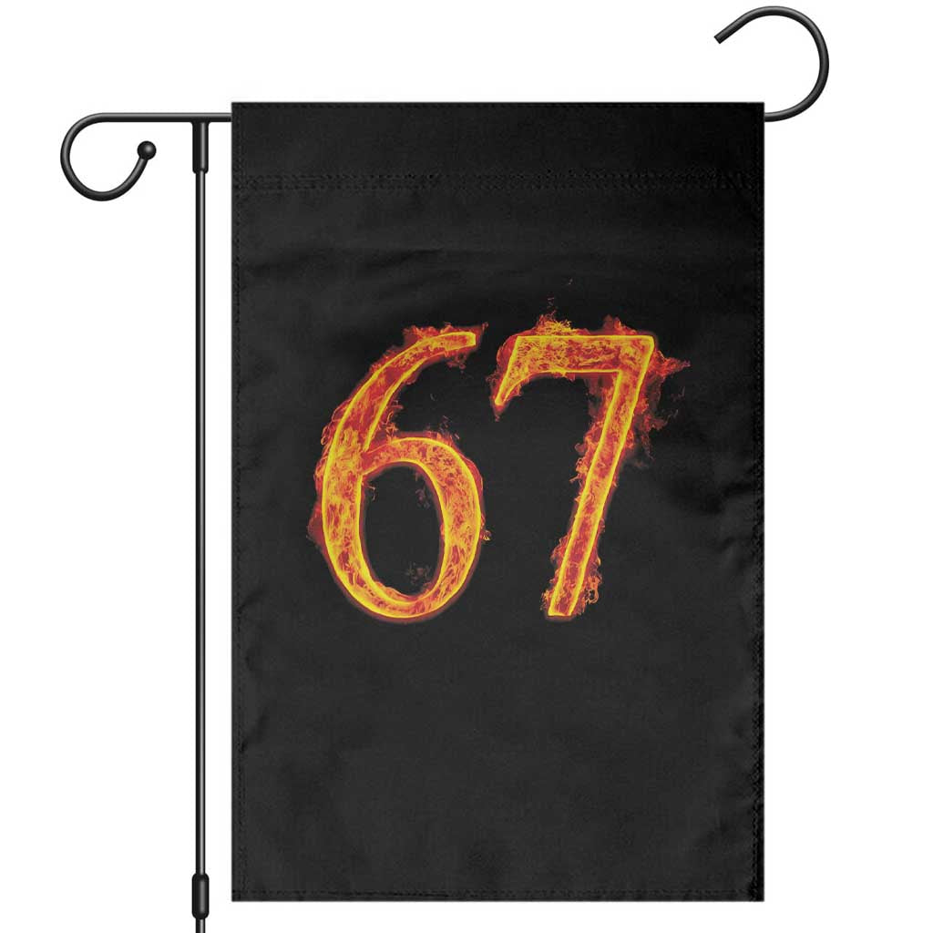 Fire Flame Number 67 Garden Flag Funny Six Seven Gen Alpha Slang Meme Sports Team Jersey - Wonder Print Shop