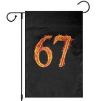 Fire Flame Number 67 Garden Flag Funny Six Seven Gen Alpha Slang Meme Sports Team Jersey - Wonder Print Shop