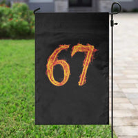 Fire Flame Number 67 Garden Flag Funny Six Seven Gen Alpha Slang Meme Sports Team Jersey - Wonder Print Shop