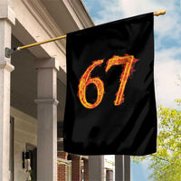 Fire Flame Number 67 Garden Flag Funny Six Seven Gen Alpha Slang Meme Sports Team Jersey - Wonder Print Shop