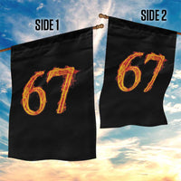 Fire Flame Number 67 Garden Flag Funny Six Seven Gen Alpha Slang Meme Sports Team Jersey - Wonder Print Shop