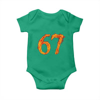 Fire Flame Number 67 Baby Onesie Funny Six Seven Gen Alpha Slang Meme Sports Team Jersey - Wonder Print Shop