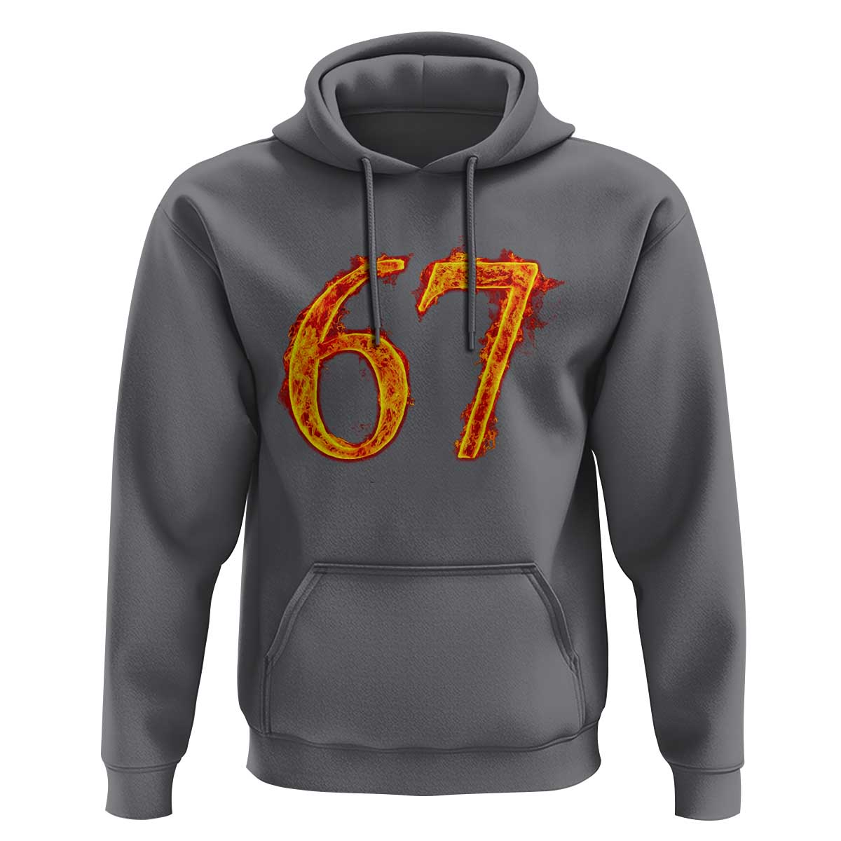 Fire Flame Number 67 Hoodie Funny Six Seven Gen Alpha Slang Meme Sports Team Jersey - Wonder Print Shop