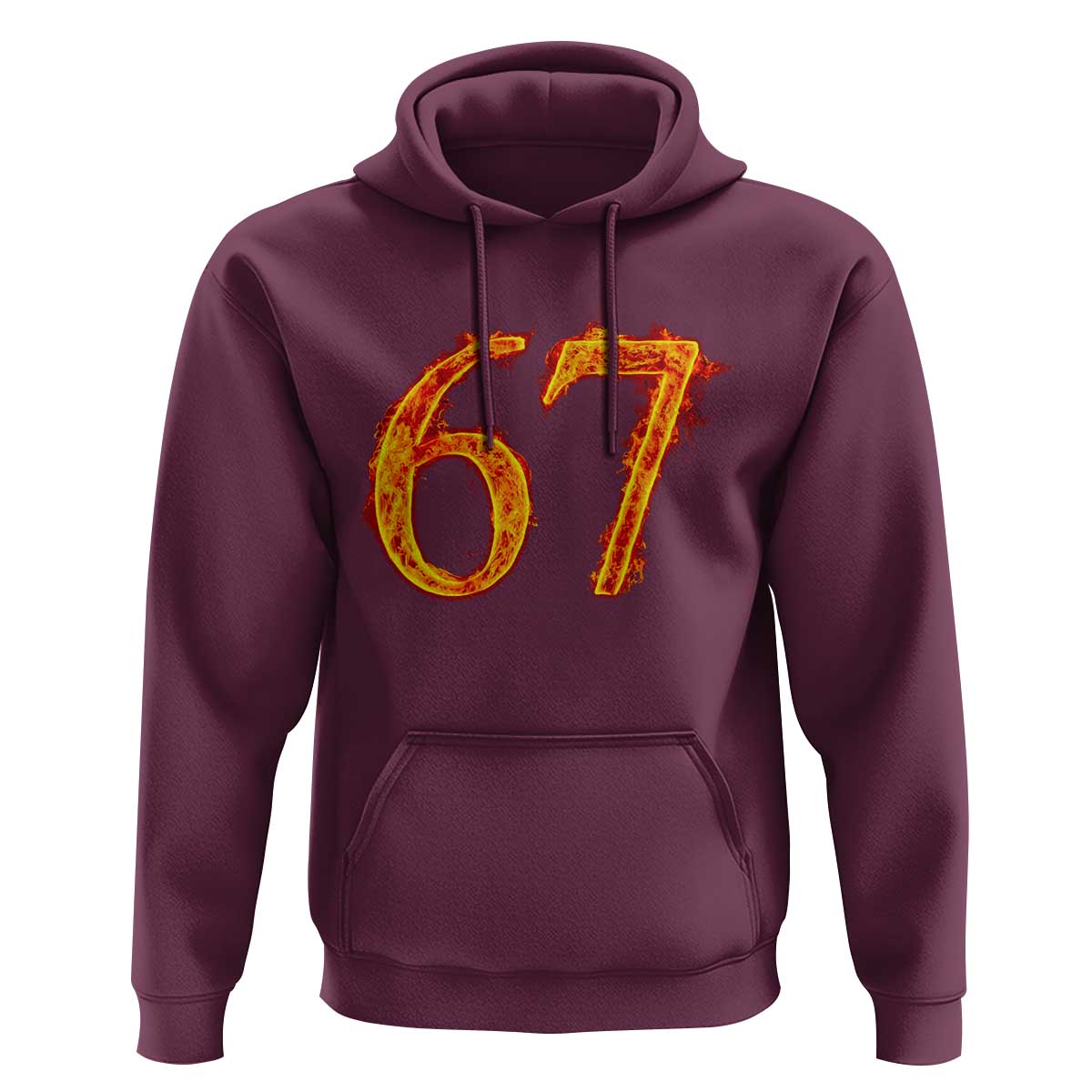 Fire Flame Number 67 Hoodie Funny Six Seven Gen Alpha Slang Meme Sports Team Jersey - Wonder Print Shop