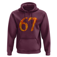 Fire Flame Number 67 Hoodie Funny Six Seven Gen Alpha Slang Meme Sports Team Jersey - Wonder Print Shop