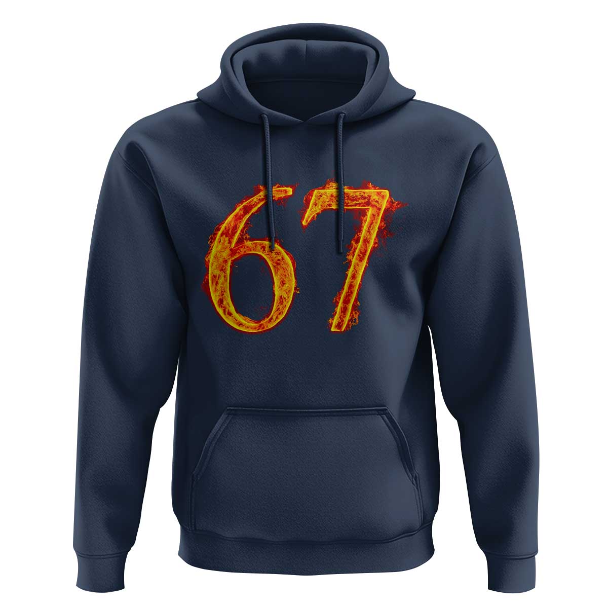 Fire Flame Number 67 Hoodie Funny Six Seven Gen Alpha Slang Meme Sports Team Jersey - Wonder Print Shop