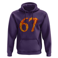 Fire Flame Number 67 Hoodie Funny Six Seven Gen Alpha Slang Meme Sports Team Jersey - Wonder Print Shop