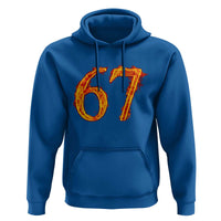 Fire Flame Number 67 Hoodie Funny Six Seven Gen Alpha Slang Meme Sports Team Jersey - Wonder Print Shop