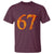 Fire Flame Number 67 T Shirt Funny Six Seven Gen Alpha Slang Meme Sports Team Jersey - Wonder Print Shop
