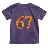 Fire Flame Number 67 Toddler T Shirt Funny Six Seven Gen Alpha Slang Meme Sports Team Jersey - Wonder Print Shop