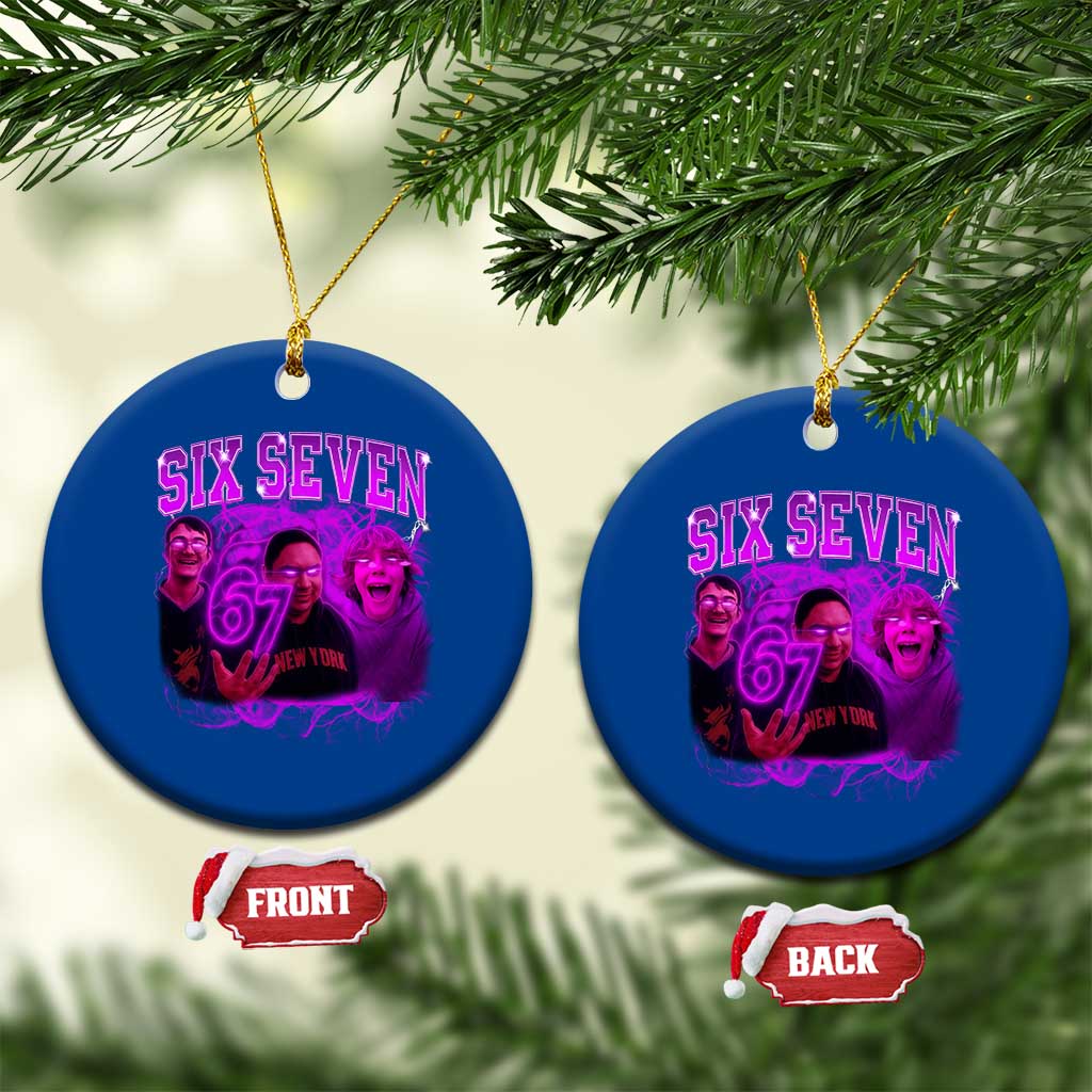 Funny Six Seven 6 7 Meme Ceramic Ornament The Mason 67 Kid  Bootleg Gen Alpha Slang - Wonder Print Shop