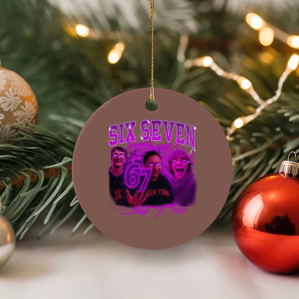 Funny Six Seven 6 7 Meme Ceramic Ornament The Mason 67 Kid  Bootleg Gen Alpha Slang - Wonder Print Shop