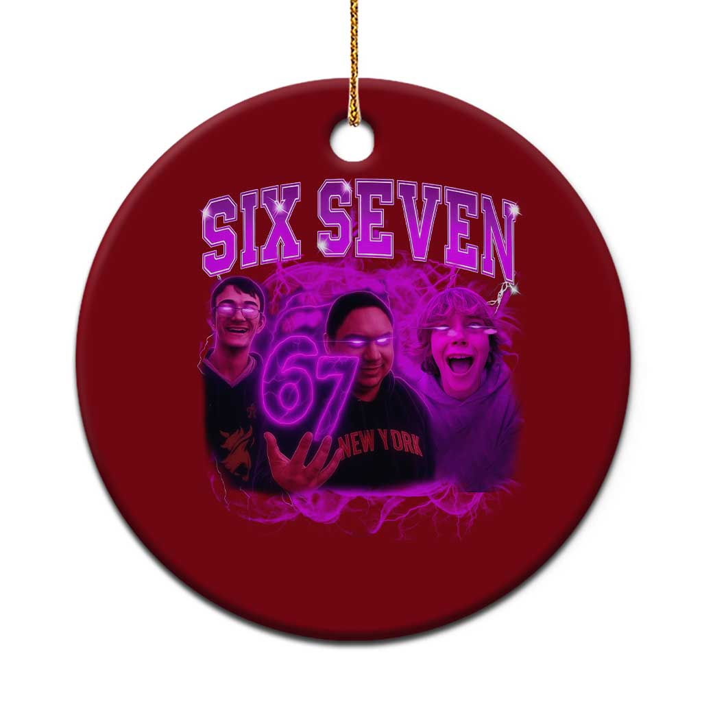 Funny Six Seven 6 7 Meme Ceramic Ornament The Mason 67 Kid  Bootleg Gen Alpha Slang - Wonder Print Shop