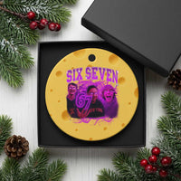 Funny Six Seven 6 7 Meme Ceramic Ornament The Mason 67 Kid  Bootleg Gen Alpha Slang - Wonder Print Shop