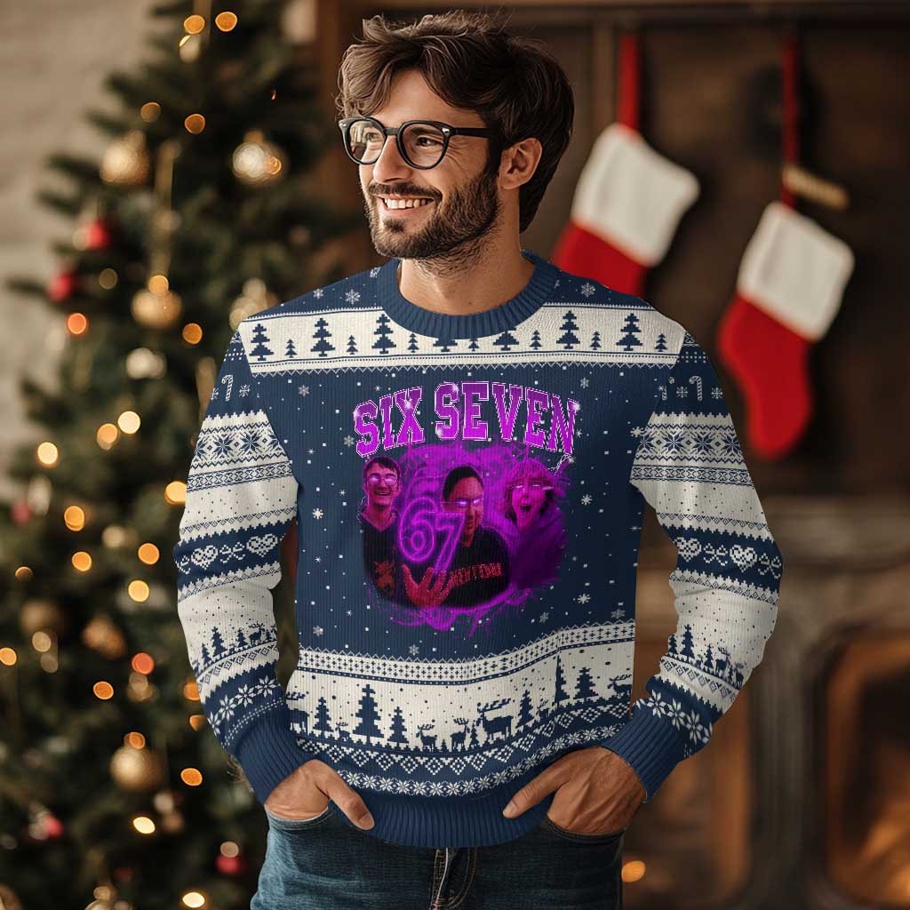 Funny Six Seven 6 7 Meme Ugly Christmas Sweater The Mason 67 Kid  Bootleg Gen Alpha Slang - Wonder Print Shop
